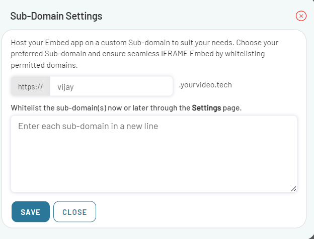 Configure Subdomain Settings