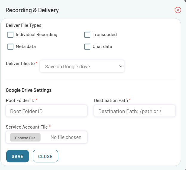 Delivery-GD Settings