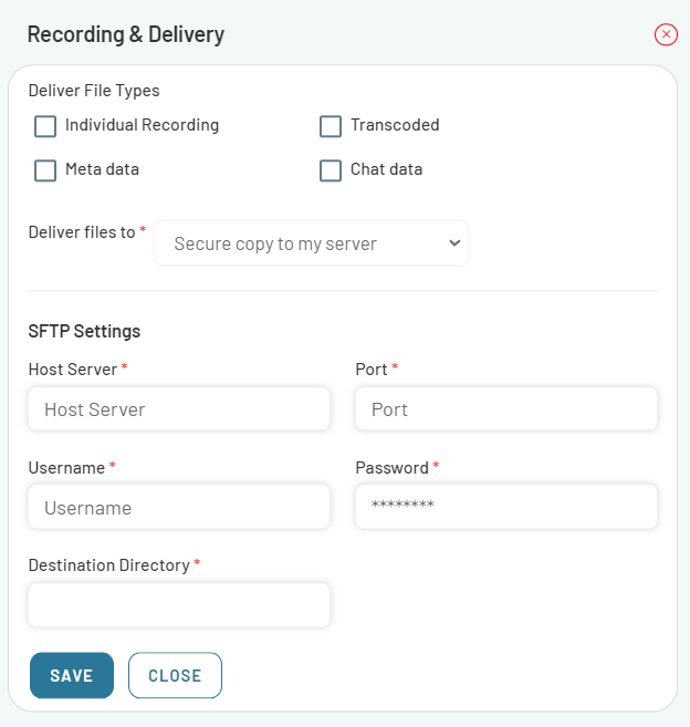 Delivery-SCP Settings